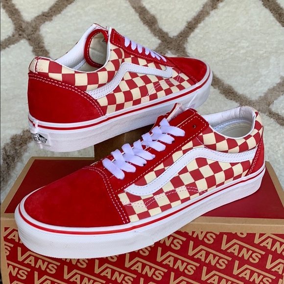 VANS OLD SKOOL PRIMARY CHECK Rng Red/White WMNS - Picture 13 of 16